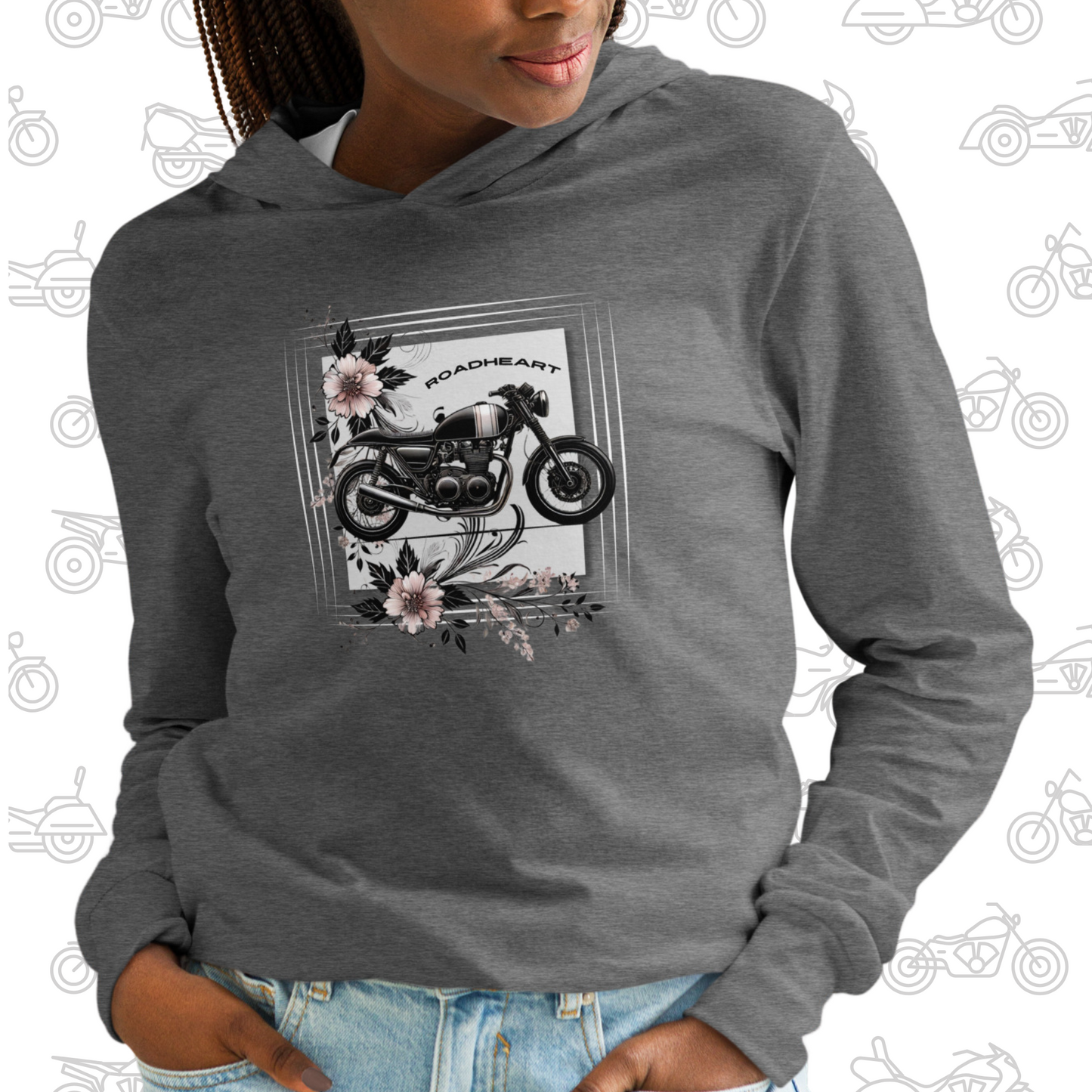 T-shirt Moto à capuche et manches longues RoadHeart – Floral Freedom