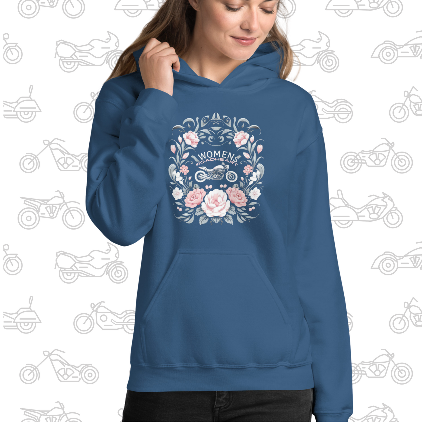 Sweat à capuche Hiver Moto Femme Flowers