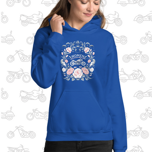 Sweat à capuche Hiver Moto Femme Flowers